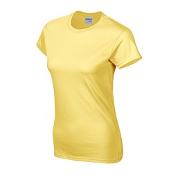 Glidan light yellow 098 short sleeved women' s round neck collar t-shirt 76000L quick personal printed women' s tee breathable tshirts supplier price Glidan light yellow 098 short sleeved women' s round neck collar t-shirt 76000L quick personal printed women' s tee breathable tshirts supplier price
